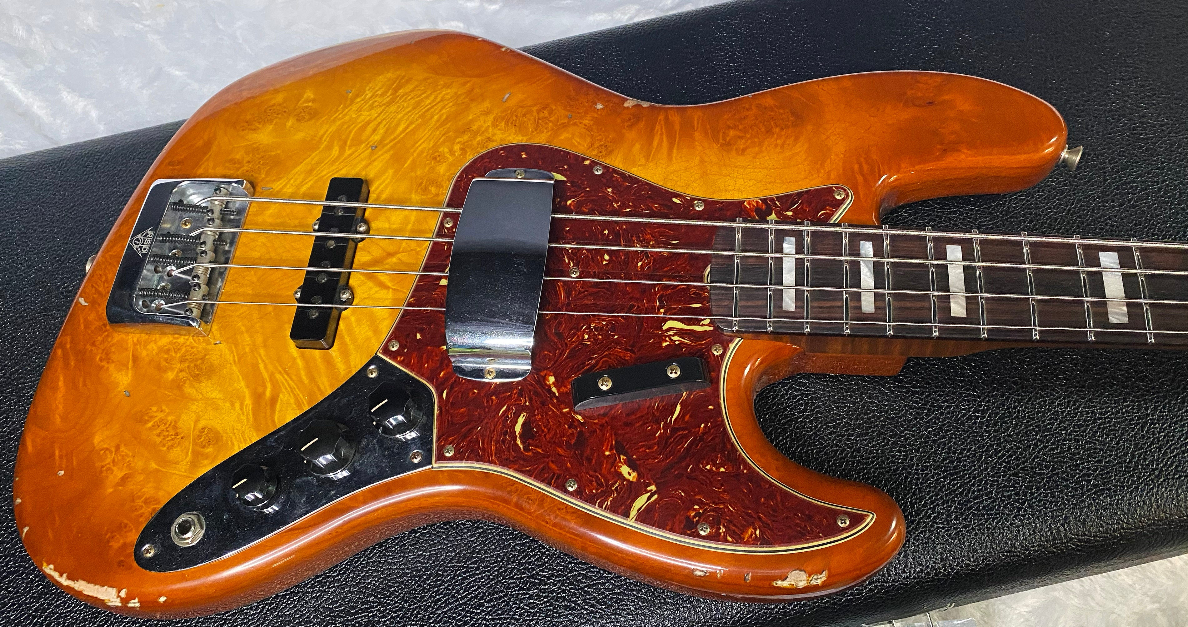 NEW! Fender Artisan Burl Maple Jazz Bass Relic AAA Rosewood - Roasted AA Flamed Maple Neck - Honey Burst Finish - 9.3lbs - Authorized Dealer - G06940