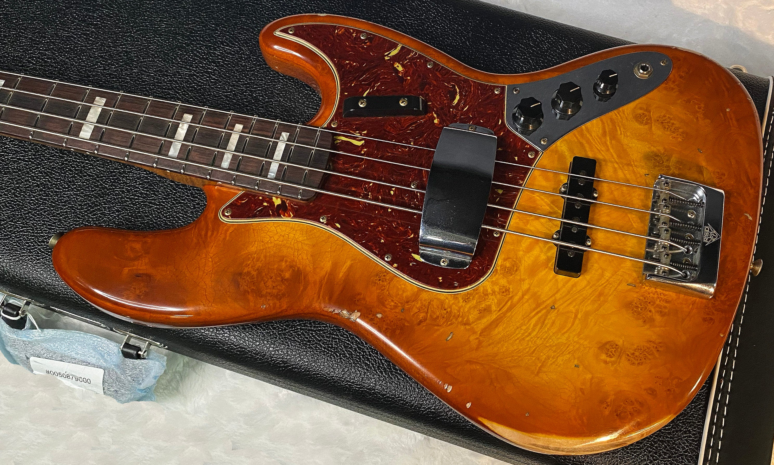 NEW! Fender Artisan Burl Maple Jazz Bass Relic AAA Rosewood - Roasted AA Flamed Maple Neck - Honey Burst Finish - 9.3lbs - Authorized Dealer - G06940
