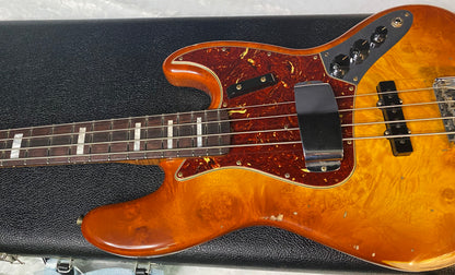 NEW! Fender Artisan Burl Maple Jazz Bass Relic AAA Rosewood - Roasted AA Flamed Maple Neck - Honey Burst Finish - 9.3lbs - Authorized Dealer - G06940