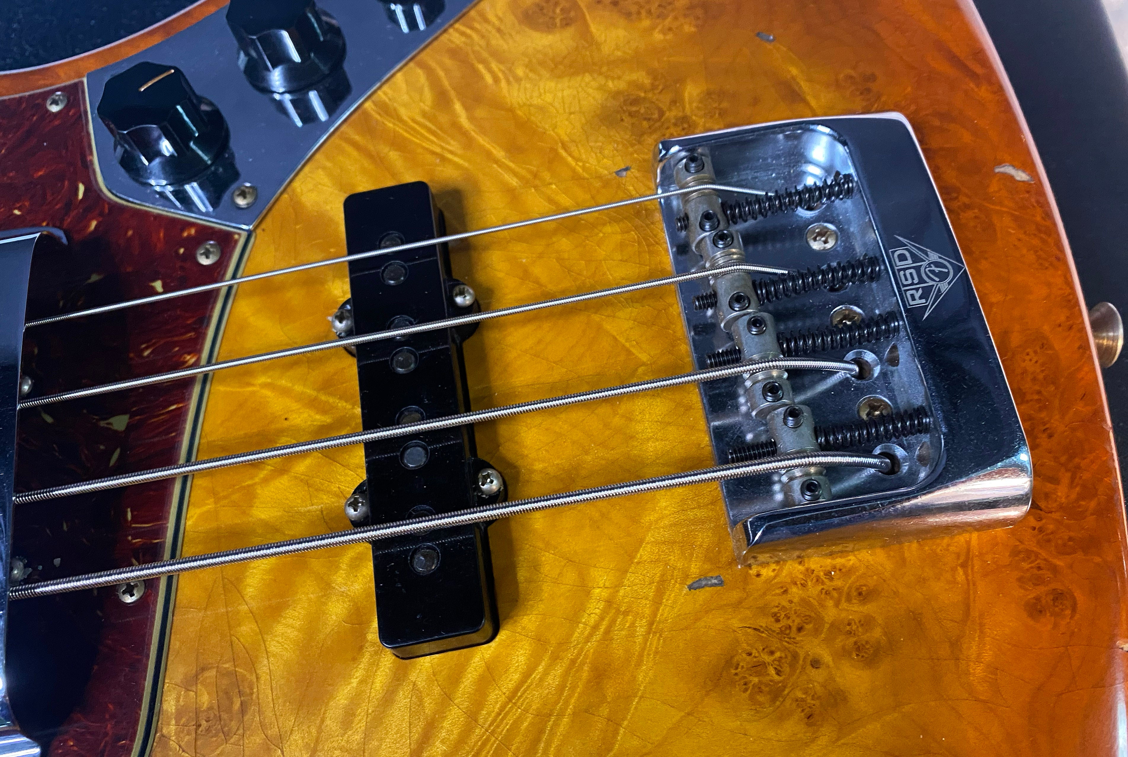 NEW! Fender Artisan Burl Maple Jazz Bass Relic AAA Rosewood - Roasted AA Flamed Maple Neck - Honey Burst Finish - 9.3lbs - Authorized Dealer - G06940