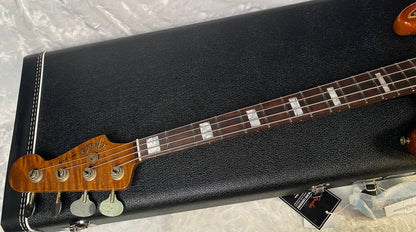 NEW! Fender Artisan Burl Maple Jazz Bass Relic AAA Rosewood - Roasted AA Flamed Maple Neck - Honey Burst Finish - 9.3lbs - Authorized Dealer - G06940