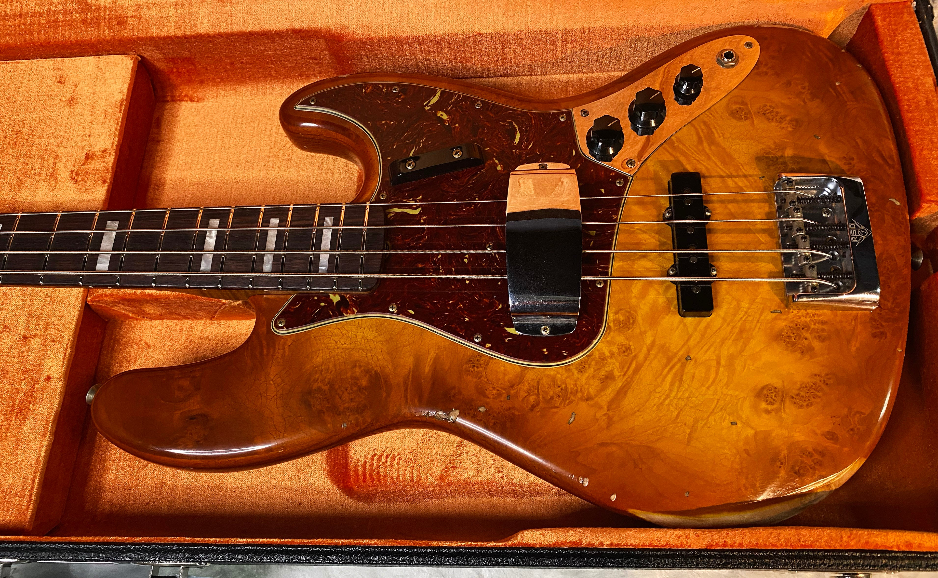 NEW! Fender Artisan Burl Maple Jazz Bass Relic AAA Rosewood - Roasted AA Flamed Maple Neck - Honey Burst Finish - 9.3lbs - Authorized Dealer - G06940