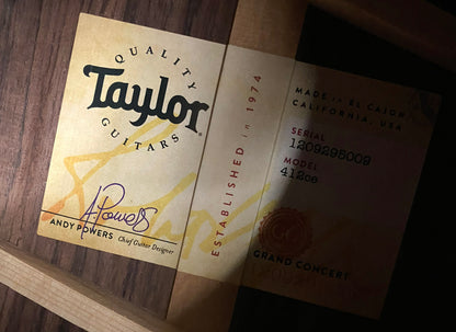 NEW! Taylor 412ce V-Class Acoustic-Electric Guitar - Natural - Authorized Dealer - 4.65 lbs - G06209