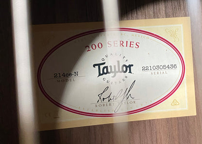 NEW! Taylor 214ce-N Nylon Grand Auditorium Acoustic-Electric Guitar Natural Finish - 4.1lbs - Authorized Dealer - G06219