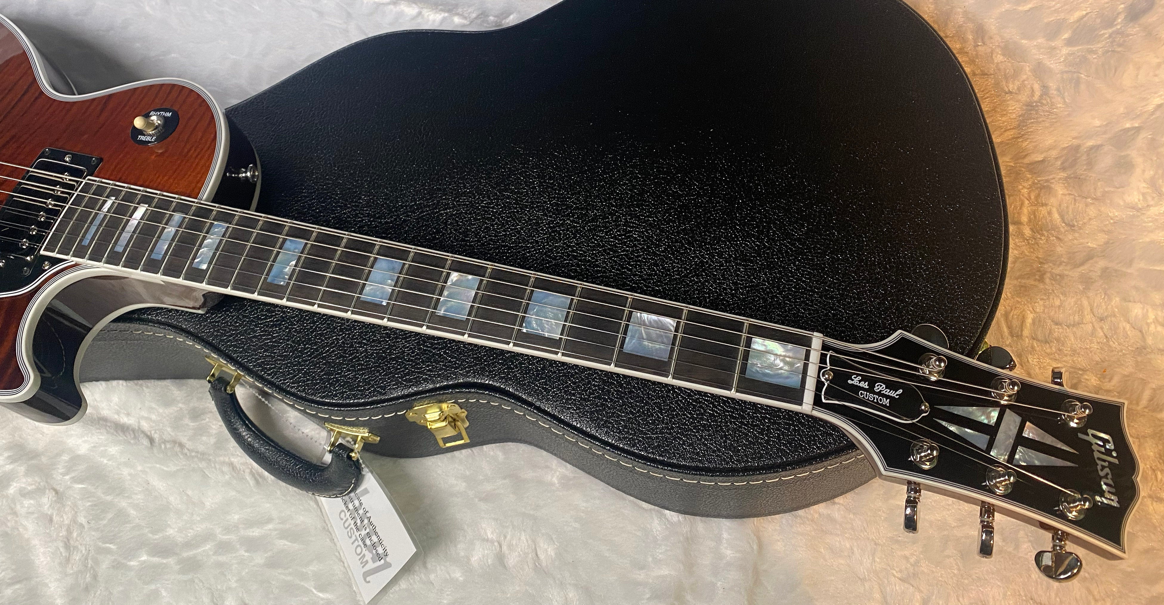 NEW! Gibson Dealer Select Custom Shop Les Paul Custom - Hand Picked AAA Figured Flame Top - Root Beer / Walnut Finish - Authorized Dealer - 9.4 lbs - G06950