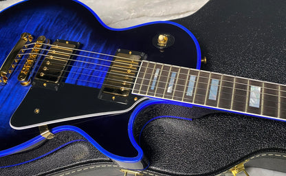 NEW! Gibson Dealer Select Custom Shop Les Paul Custom Blue Widow AAA Figured Flame Top - Authorized Dealer - 10.25lbs - G07682