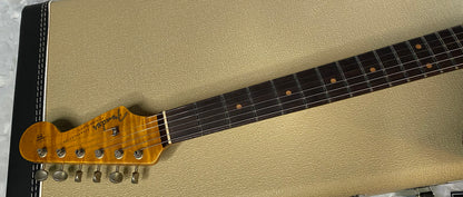 NEW ! Fender Custom Shop ' 62 Stratocaster Bizarre Guitar Exclusive Flamethrower - Journeyman Relic - Super Limited Edition - Lake Placid Blue - AAAA Flamed Maple Neck - Authorized Dealer - G05505