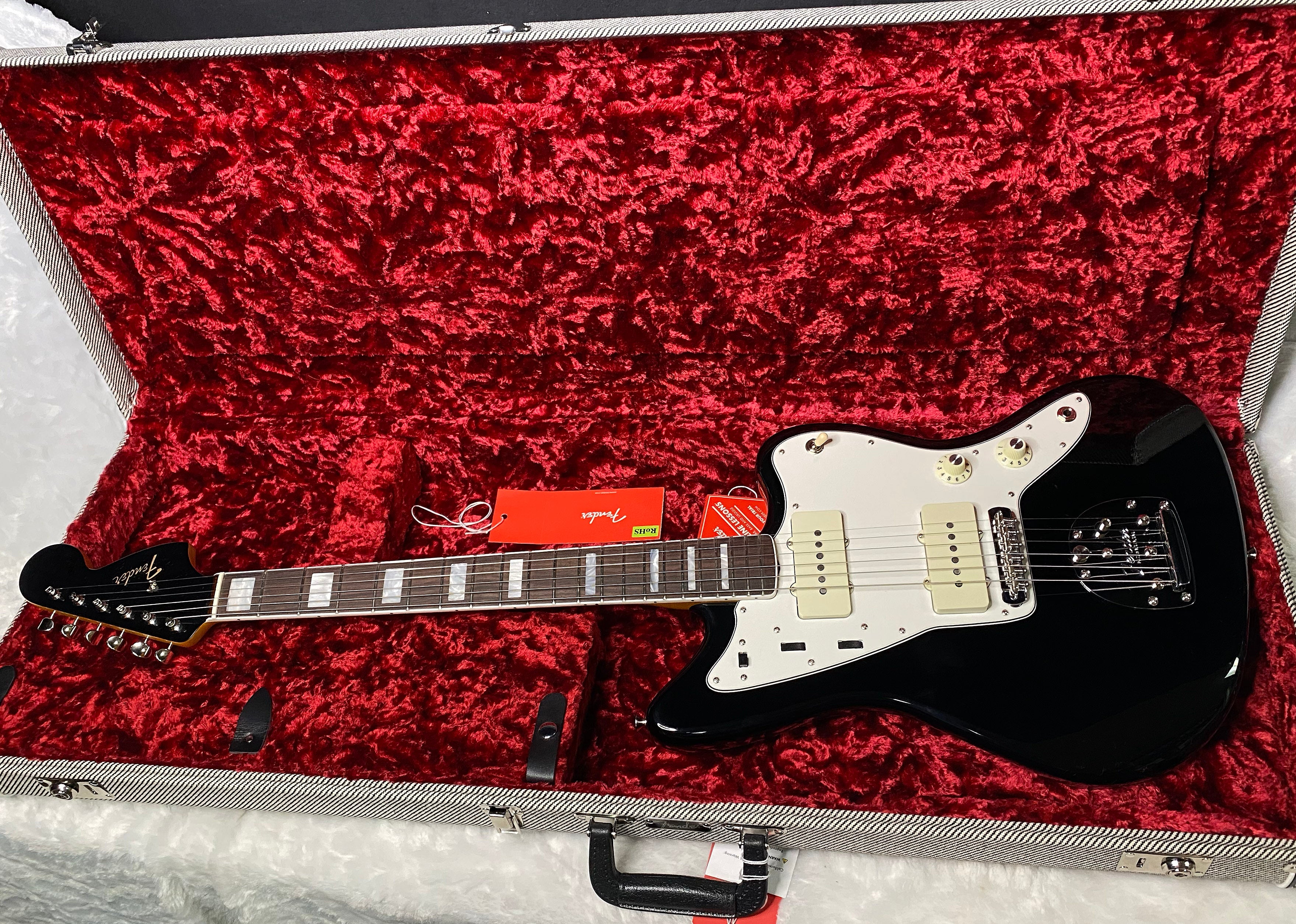 NEW! Fender Limited Edition American Vintage II 1966 Jazzmaster - Matching Peg Head - Black Finish - AAA Flamed Maple Neck - Authorized Dealer - Only 8.3 lbs - G06960
