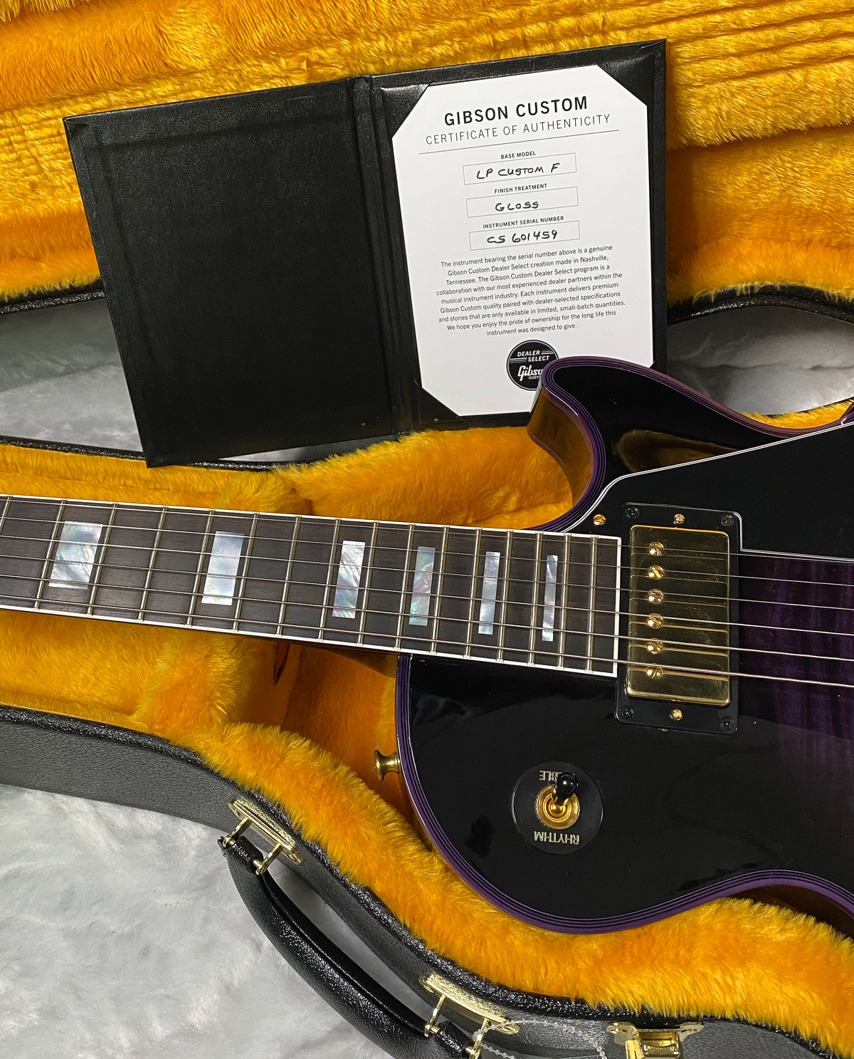 NEW! Gibson Dealer Select Custom Shop Les Paul Custom Purple Widow AAA Figured Flame Top - Authorized Dealer - 10.6 lbs - G07677
