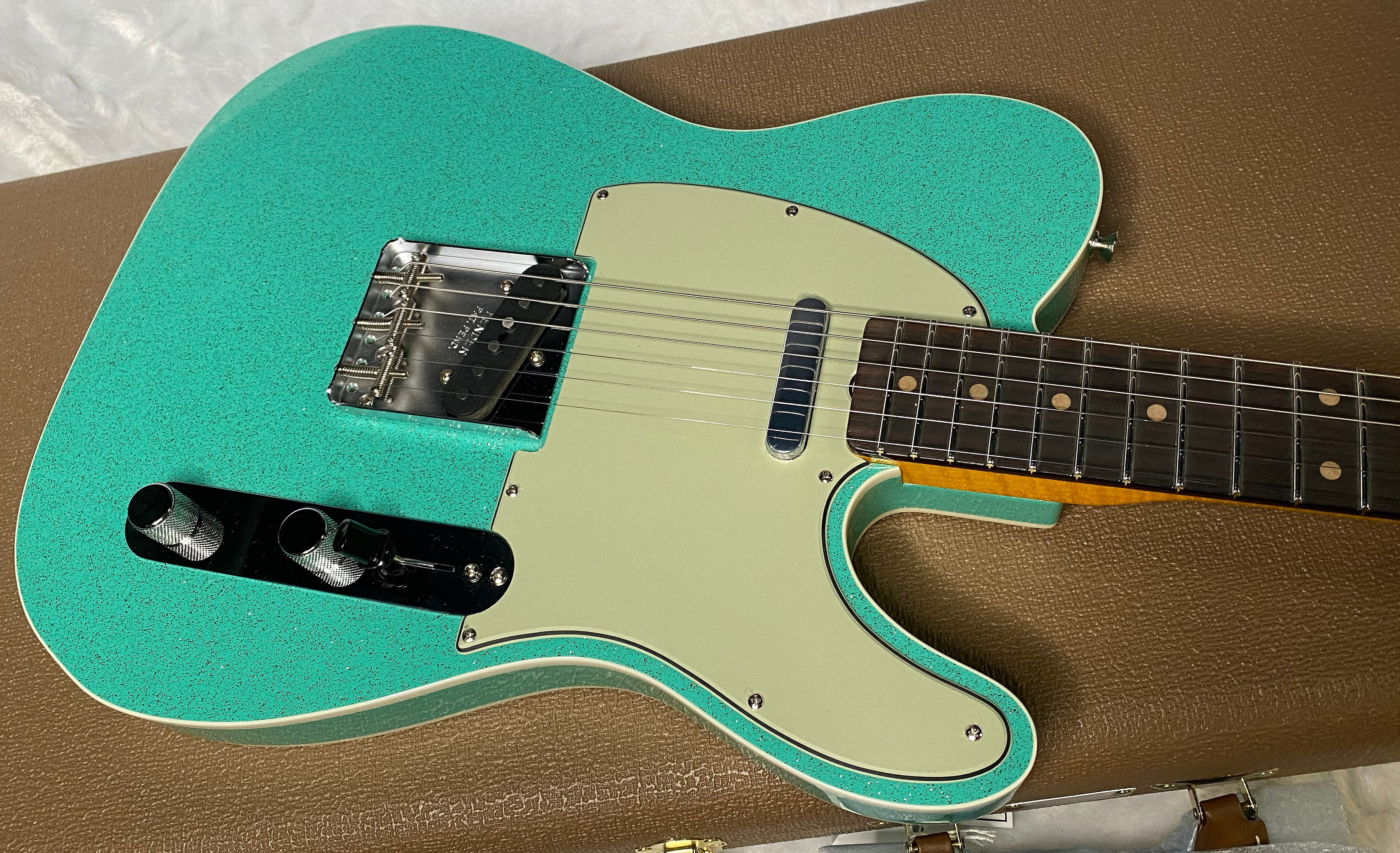 NEW! Fender Custom Shop Flamethrower Telecaster Custom - NOS - Modern Specs - Texas Special Pick-Ups - AAAA Flamed Neck - Seafoam Green Sparkle - Authorized Dealer - 7.7 lbs - G06978
