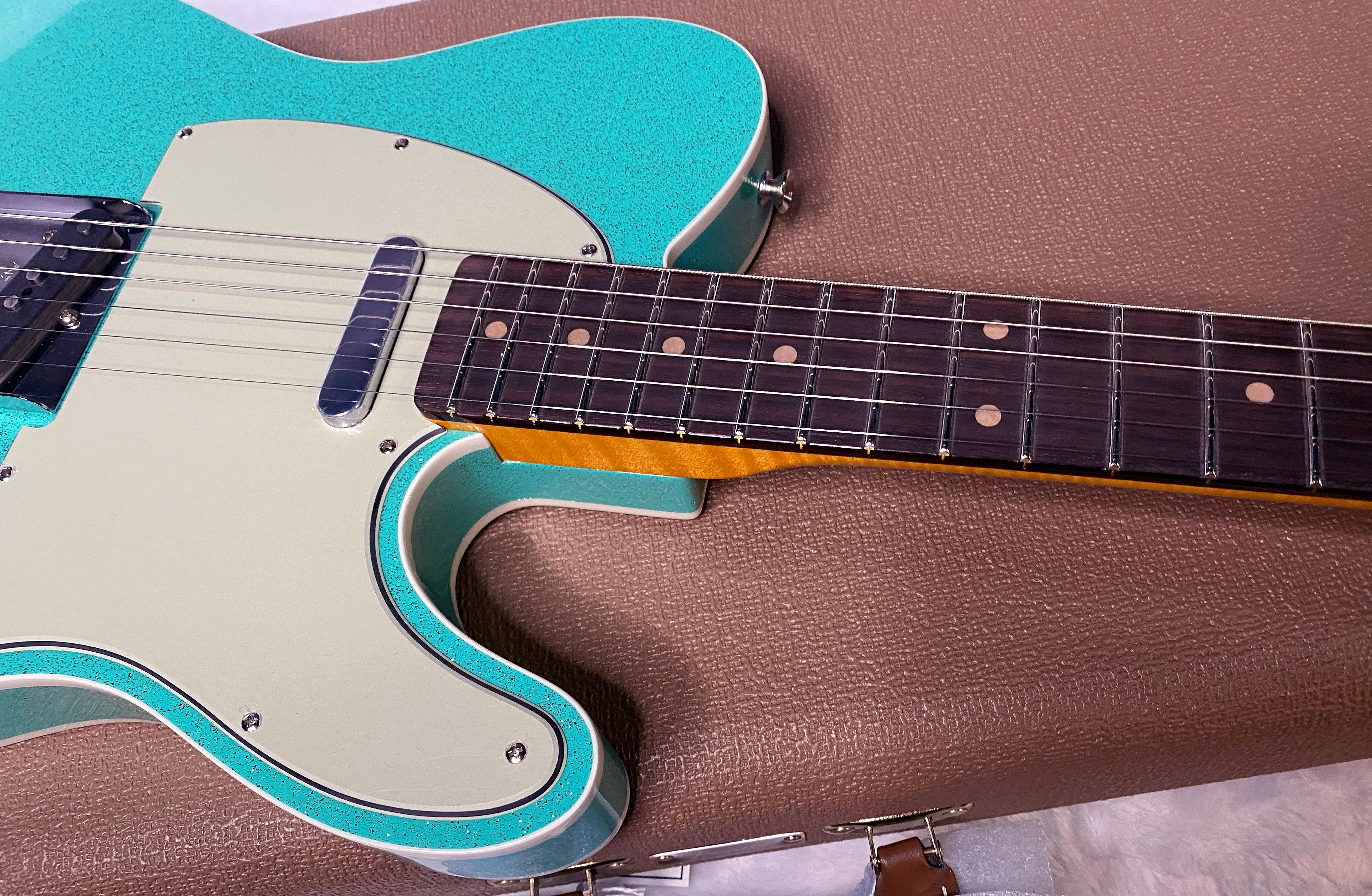 NEW! Fender Custom Shop Flamethrower Telecaster Custom - NOS - Modern Specs - Texas Special Pick-Ups - AAAA Flamed Neck - Seafoam Green Sparkle - Authorized Dealer - 7.7 lbs - G06978