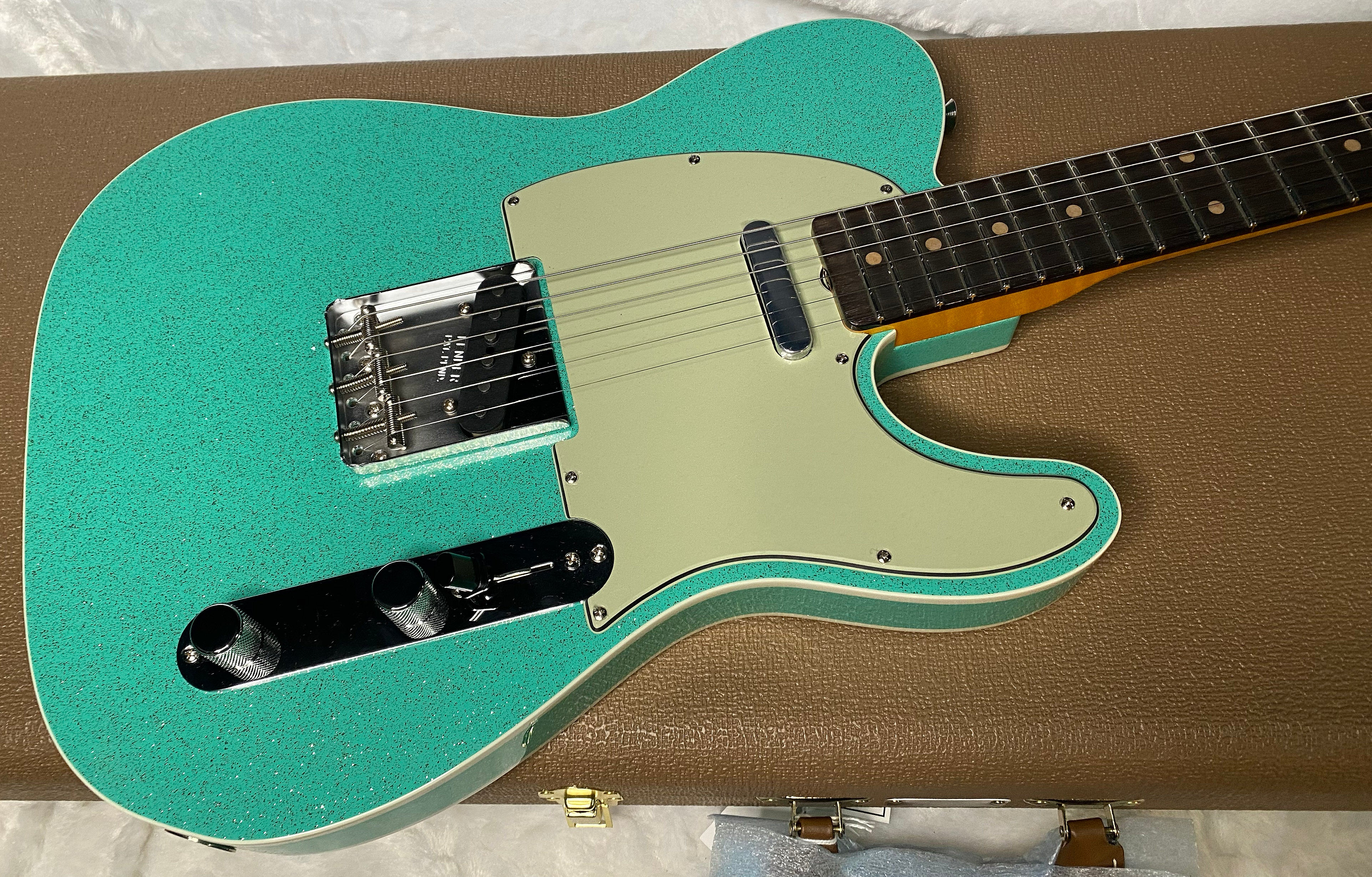 NEW! Fender Custom Shop Flamethrower Telecaster Custom - NOS - Modern Specs - Texas Special Pick-Ups - AAAA Flamed Neck - Seafoam Green Sparkle - Authorized Dealer - 7.7 lbs - G06978