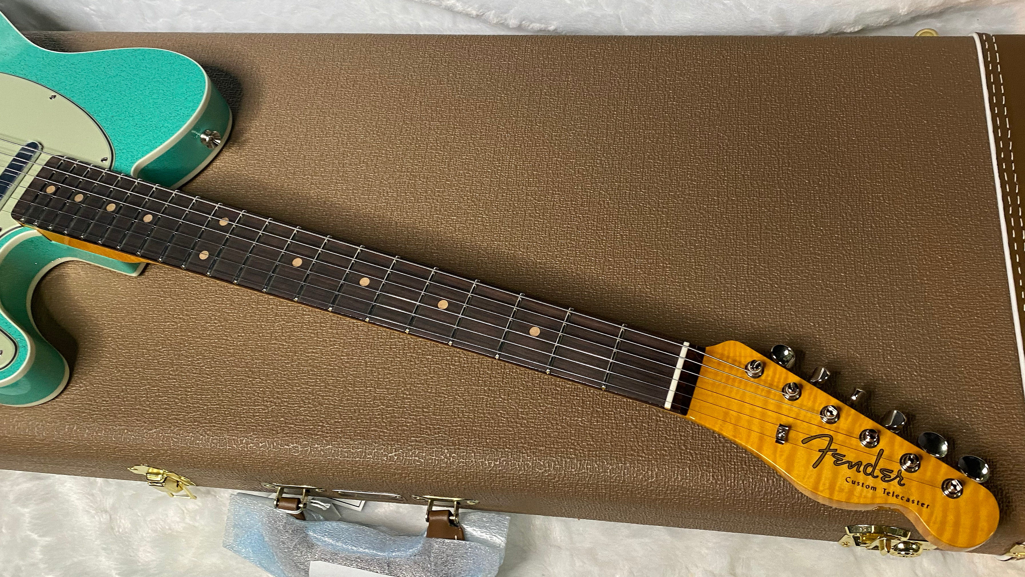 NEW! Fender Custom Shop Flamethrower Telecaster Custom - NOS - Modern Specs - Texas Special Pick-Ups - AAAA Flamed Neck - Seafoam Green Sparkle - Authorized Dealer - 7.7 lbs - G06978