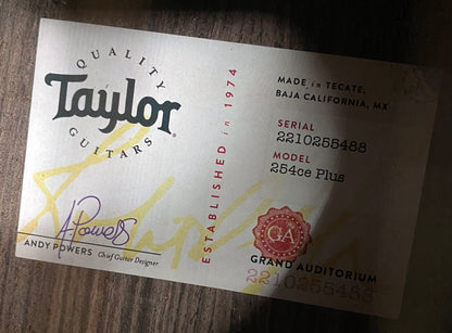 NEW! Taylor 254ce DLX Grand Auditorium 12-string Acoustic-Electric Guitar - Natural - Authorized Dealer - 5.3lbs - G06280