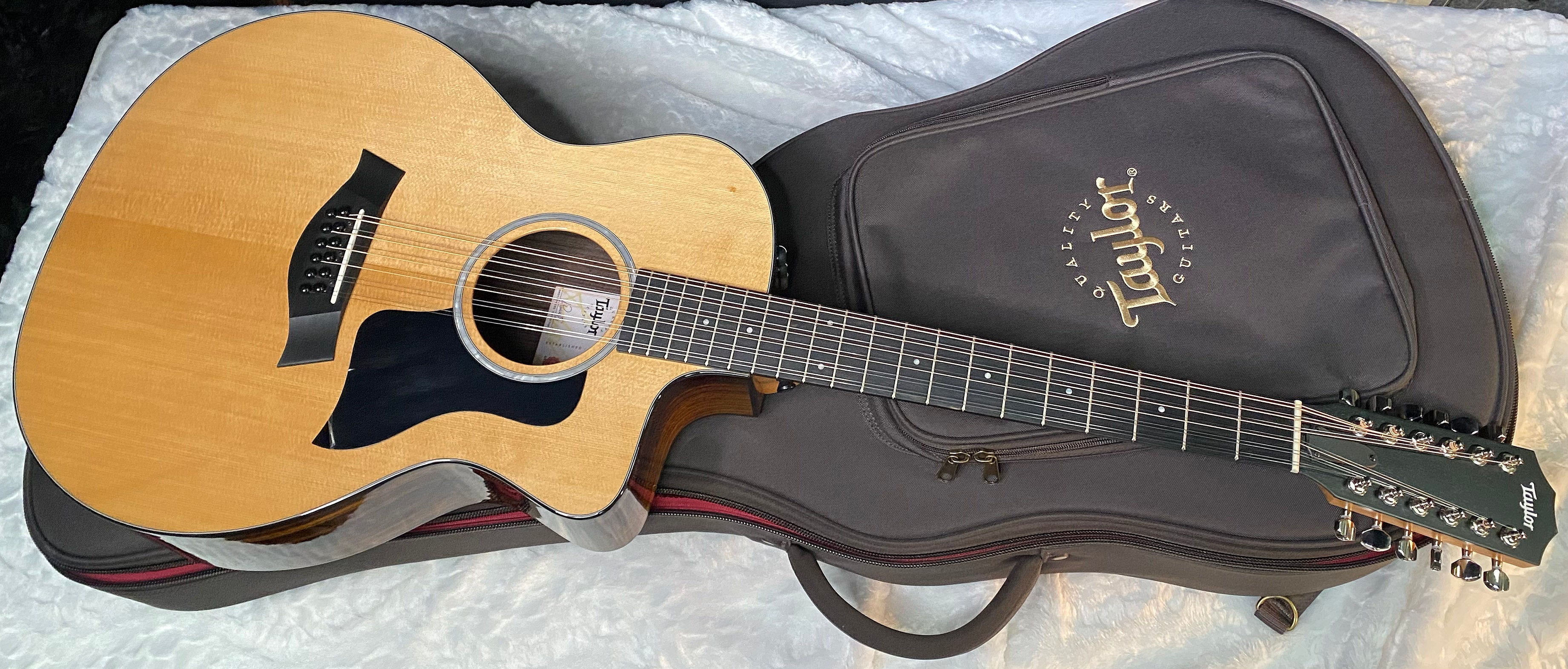 NEW! Taylor 254ce DLX Grand Auditorium 12-string Acoustic-Electric Guitar - Natural - Authorized Dealer - 5.3lbs - G06280