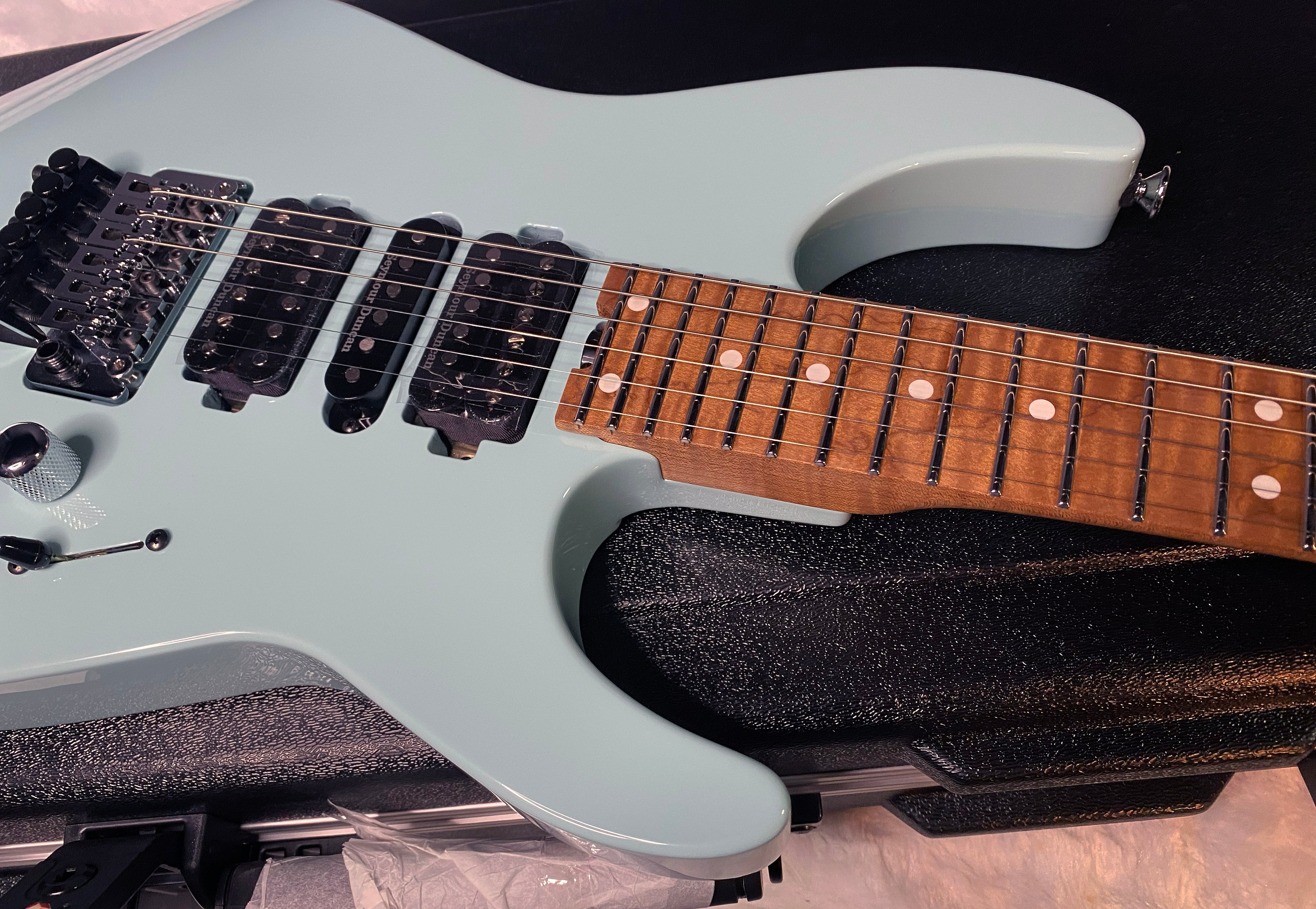 NEW ! Jackson Custom Shop Dinky HSH - Roasted Maple Neck & Fretboard - DK - Daphne Blue - Authorized Dealer - 7.7 lbs - G06969