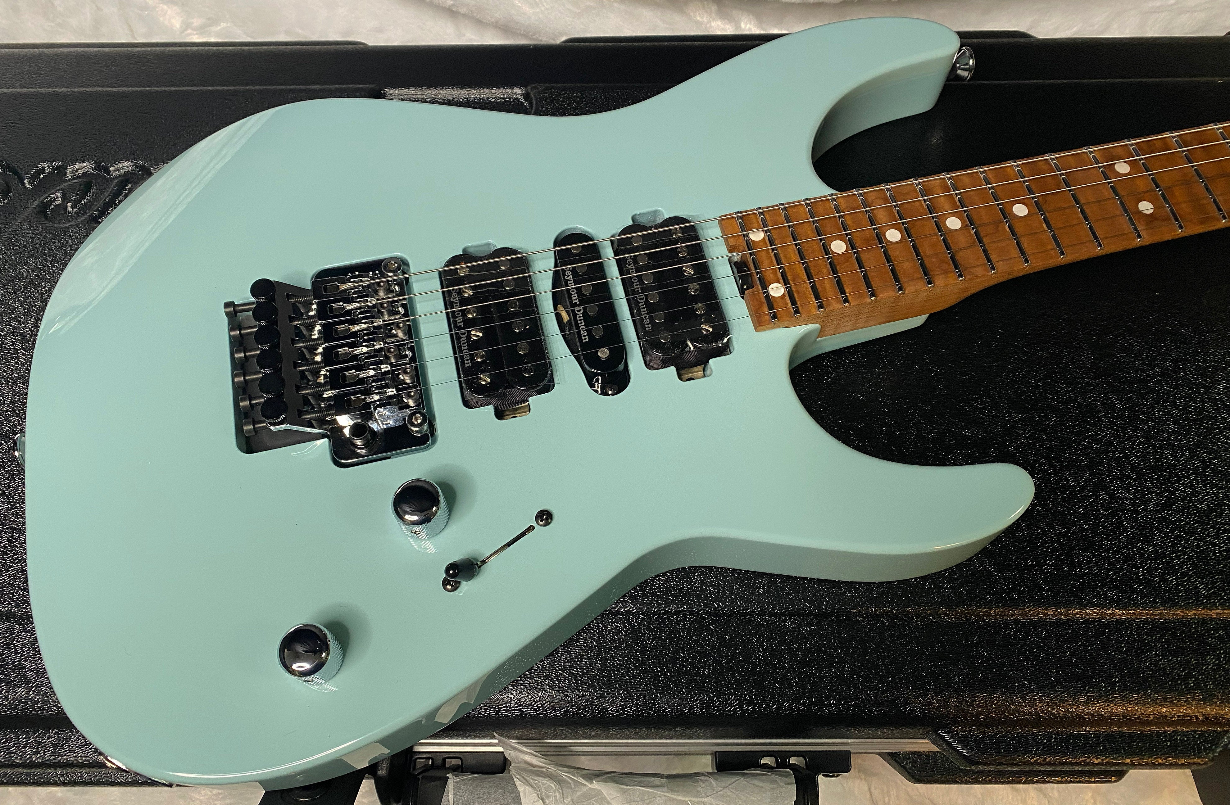 NEW ! Jackson Custom Shop Dinky HSH - Roasted Maple Neck & Fretboard - DK - Daphne Blue - Authorized Dealer - 7.7 lbs - G06969