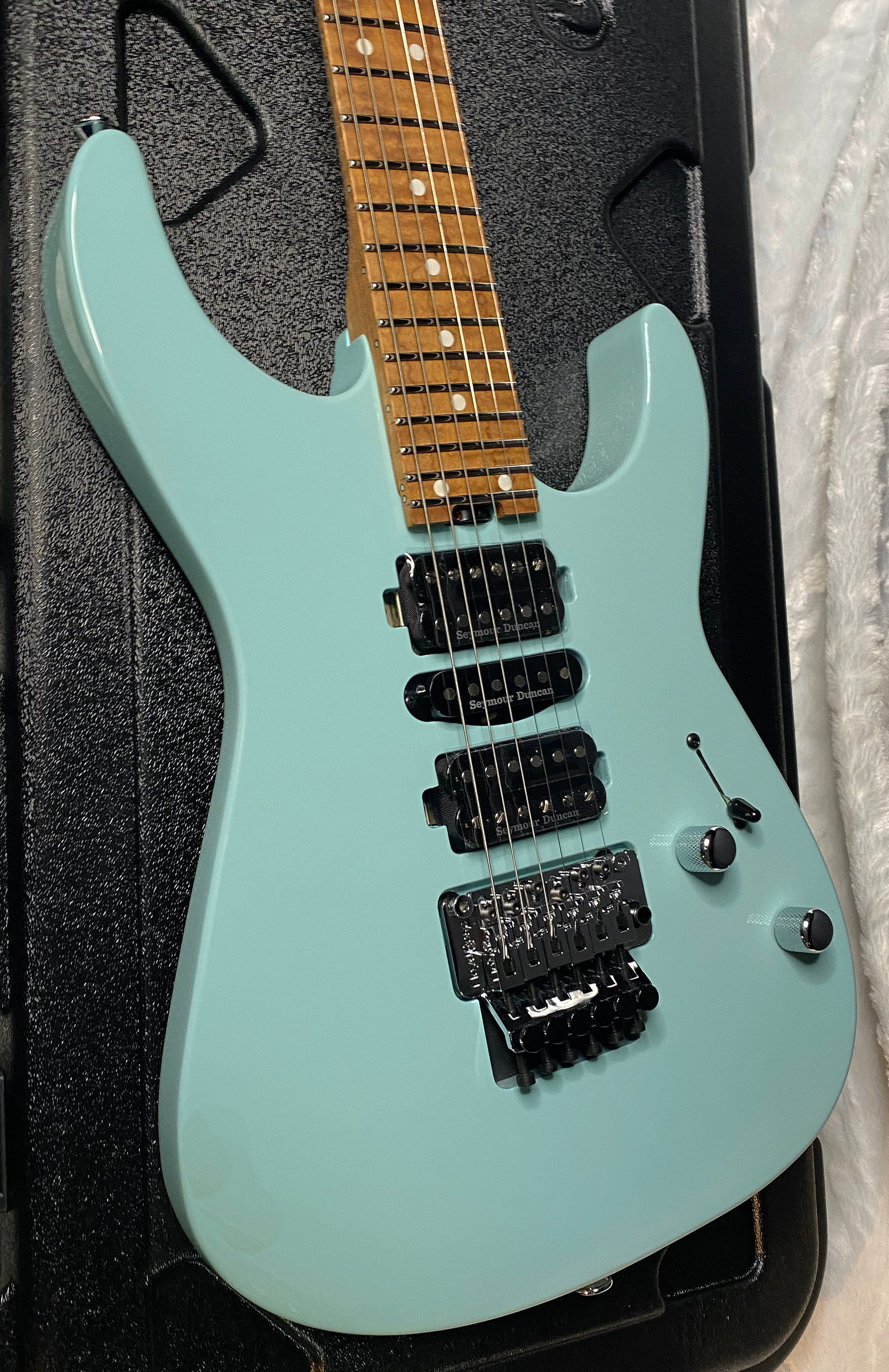 NEW ! Jackson Custom Shop Dinky HSH - Roasted Maple Neck & Fretboard - DK - Daphne Blue - Authorized Dealer - 7.7 lbs - G06969