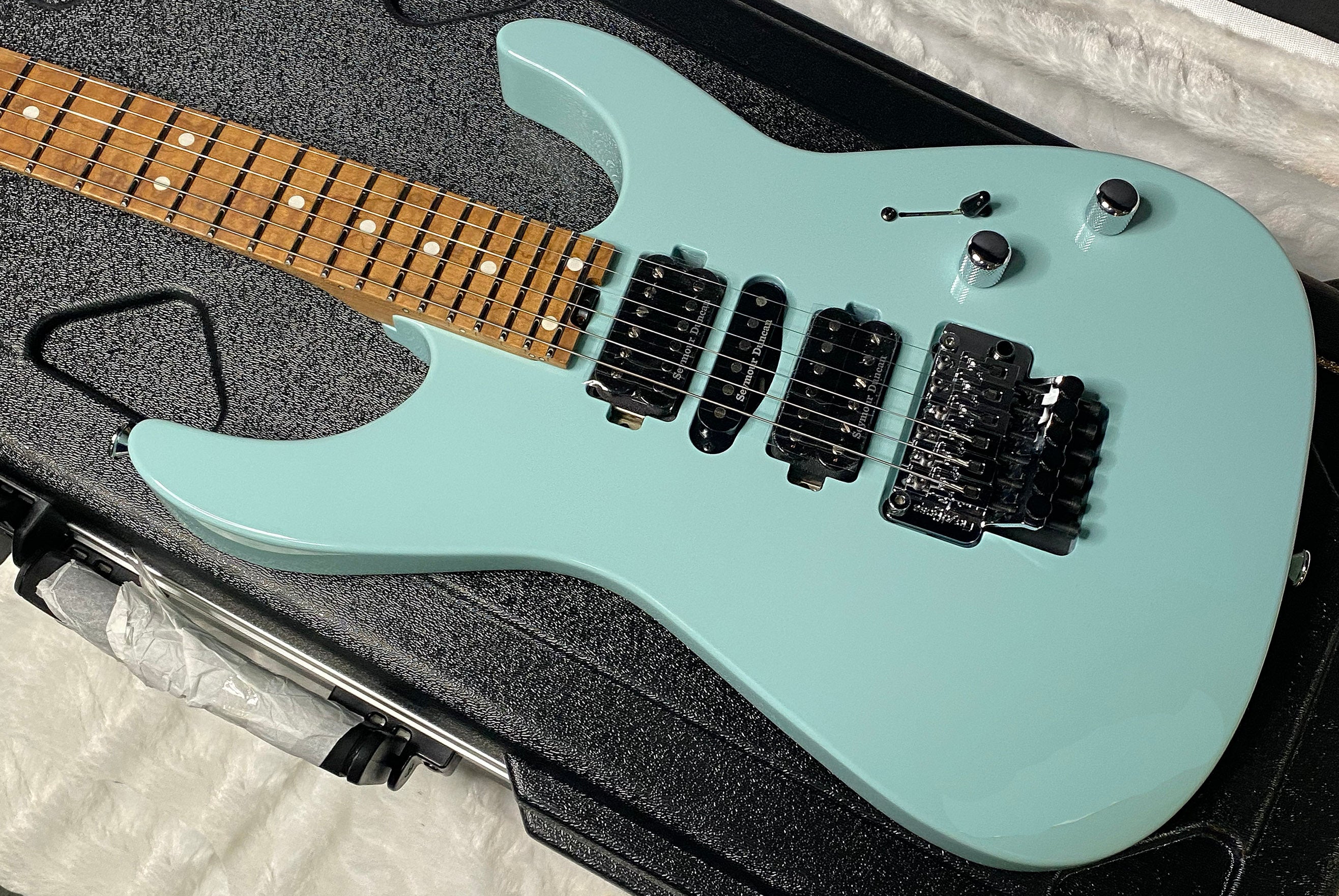 NEW ! Jackson Custom Shop Dinky HSH - Roasted Maple Neck & Fretboard - DK - Daphne Blue - Authorized Dealer - 7.7 lbs - G06969