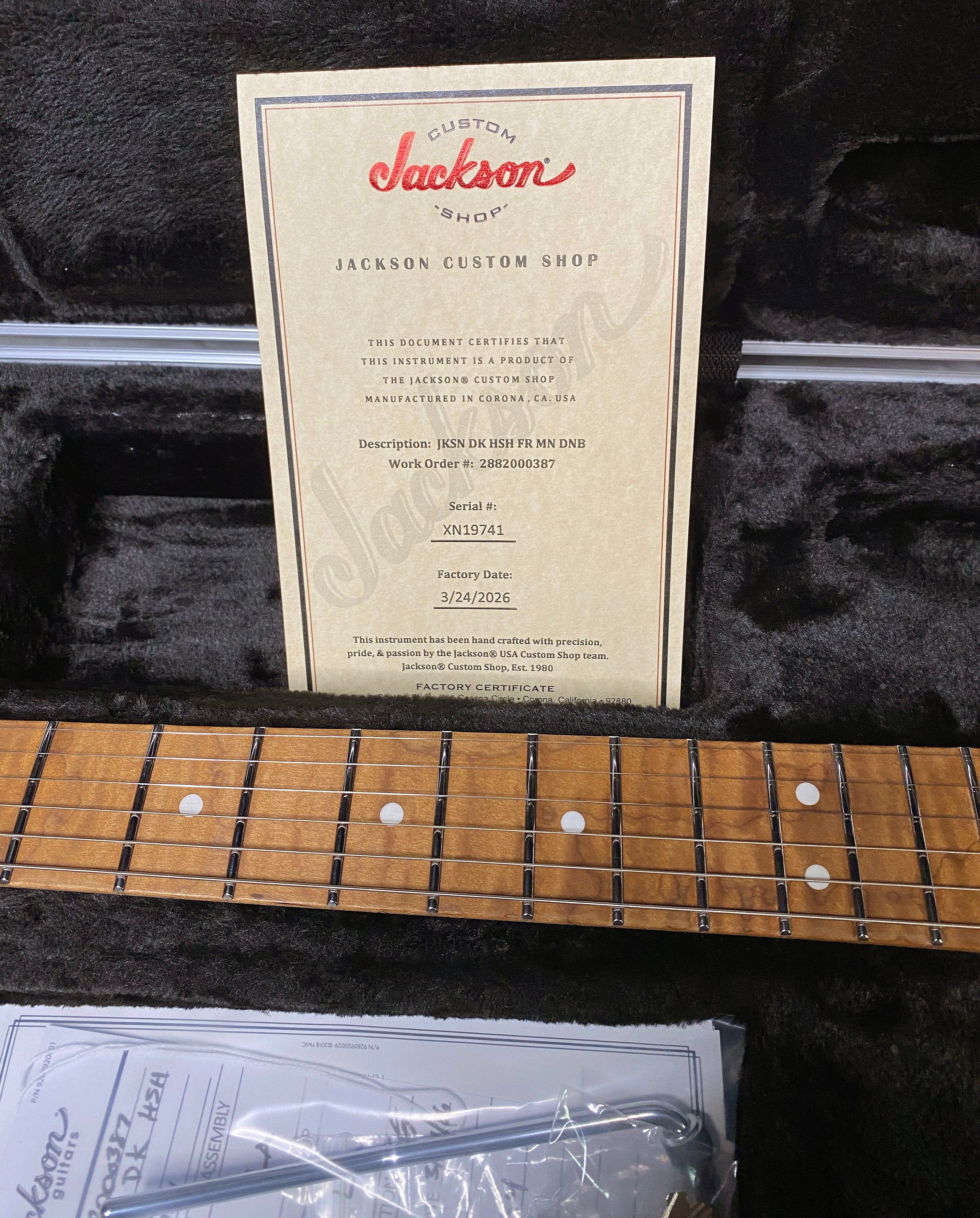 NEW ! Jackson Custom Shop Dinky HSH - Roasted Maple Neck & Fretboard - DK - Daphne Blue - Authorized Dealer - 7.7 lbs - G06969