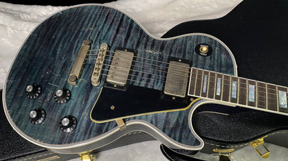 NEW! Gibson Custom Les Paul Custom AAAA Figured Monster Maple Top - Nordic Blue, Heavy Aging - 8.5lbs - G067685