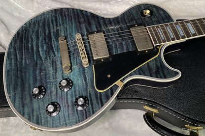 NEW! Gibson Custom Les Paul Custom AAAA Figured Monster Maple Top - Nordic Blue, Heavy Aging - 8.5lbs - G067685