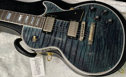 NEW! Gibson Custom Les Paul Custom AAAA Figured Monster Maple Top - Nordic Blue, Heavy Aging - 8.5lbs - G067685