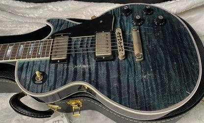 NEW! Gibson Custom Les Paul Custom AAAA Figured Monster Maple Top - Nordic Blue, Heavy Aging - 8.5lbs - G067685