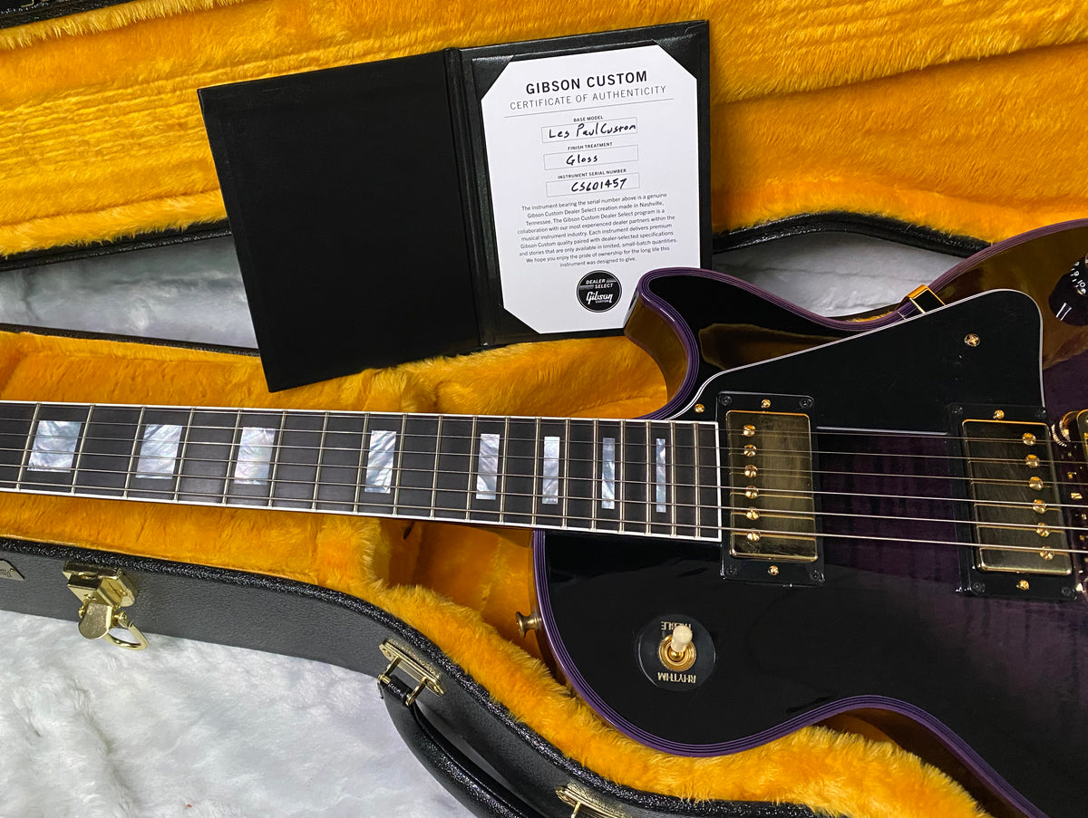 NEW! Gibson Dealer Select Custom Shop Les Paul Custom Purple Widow AAA Figured Flame Top - Authorized Dealer - 9.9 lbs - G07675
