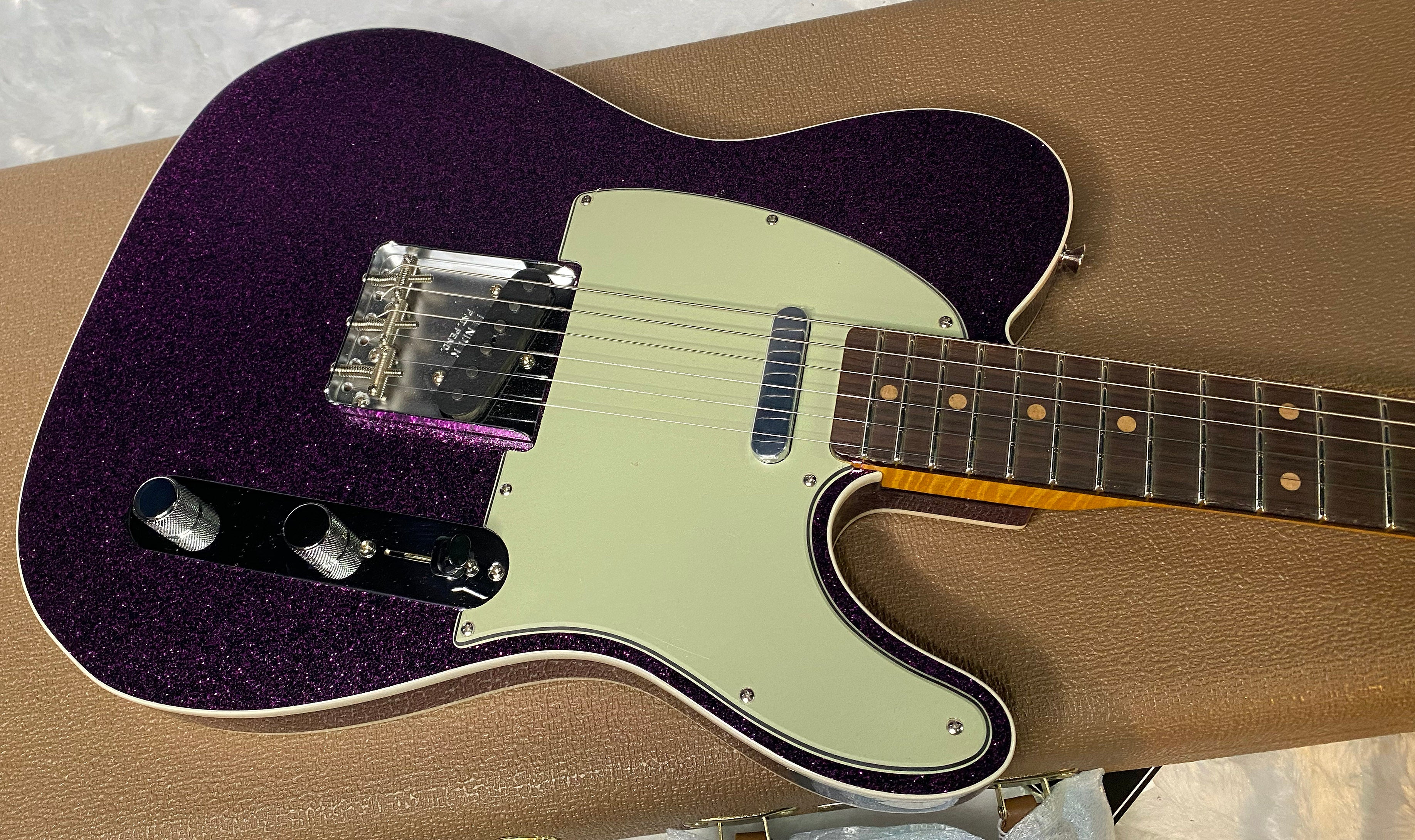 NEW! Fender Custom Shop Flamethrower Telecaster Custom - NOS - Modern Specs - Texas Special Pick-Ups - AAAA Flamed Neck - Magenta Sparkle - Authorized Dealer - 7.6 lbs - G06979