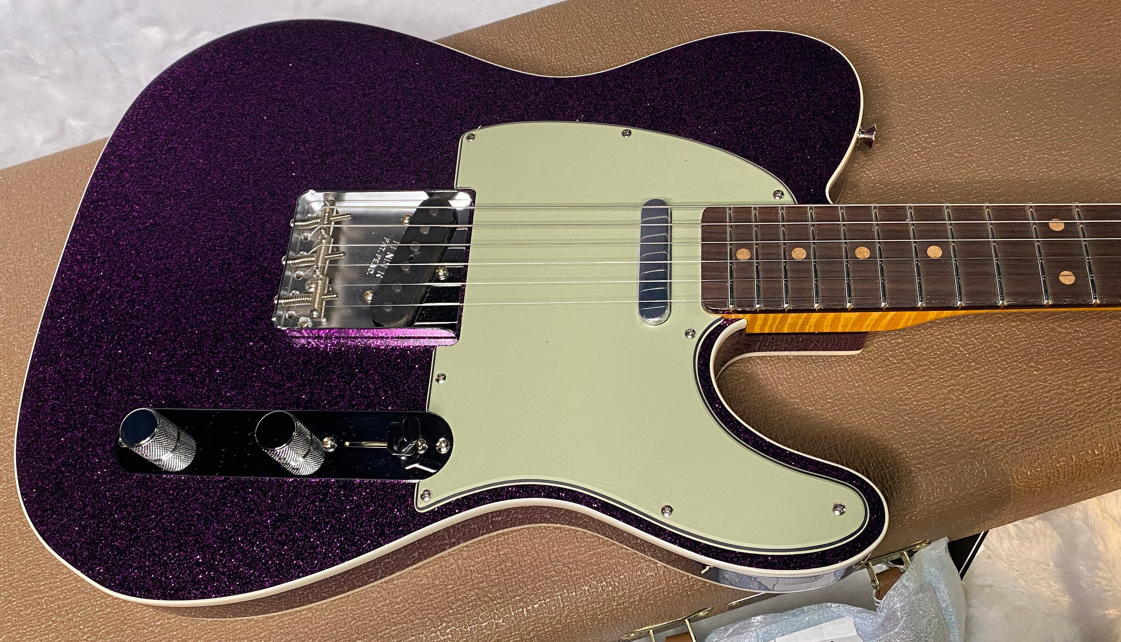 NEW! Fender Custom Shop Flamethrower Telecaster Custom - NOS - Modern Specs - Texas Special Pick-Ups - AAAA Flamed Neck - Magenta Sparkle - Authorized Dealer - 7.6 lbs - G06979