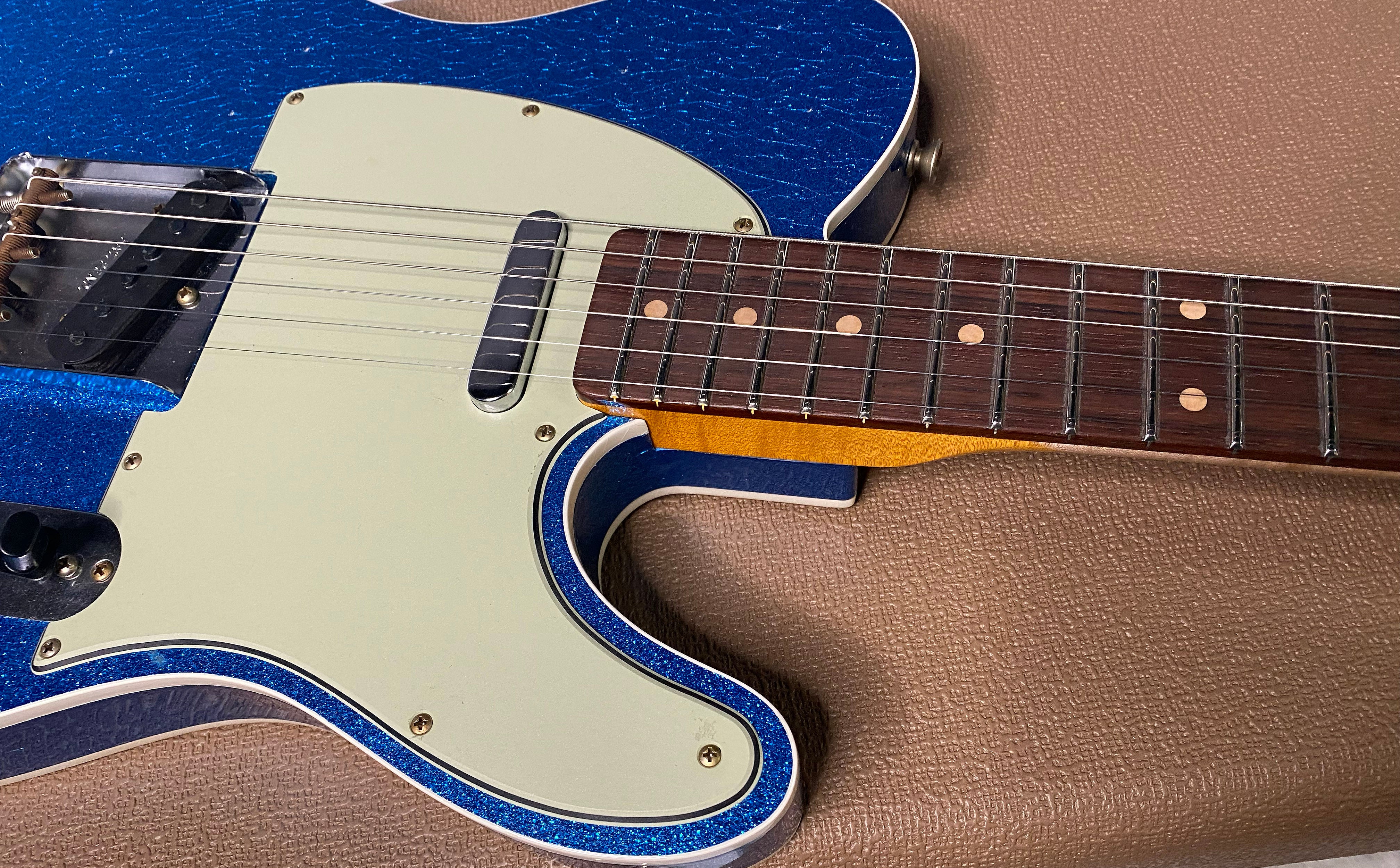 NEW! Fender Custom Shop Flamethrower Telecaster Custom - Journeyman Relic - Modern Specs - Texas Special Pick-Ups - AAAA Flamed Neck - Blue Sparkle - Authorized Dealer - 7.6lbs - G06977