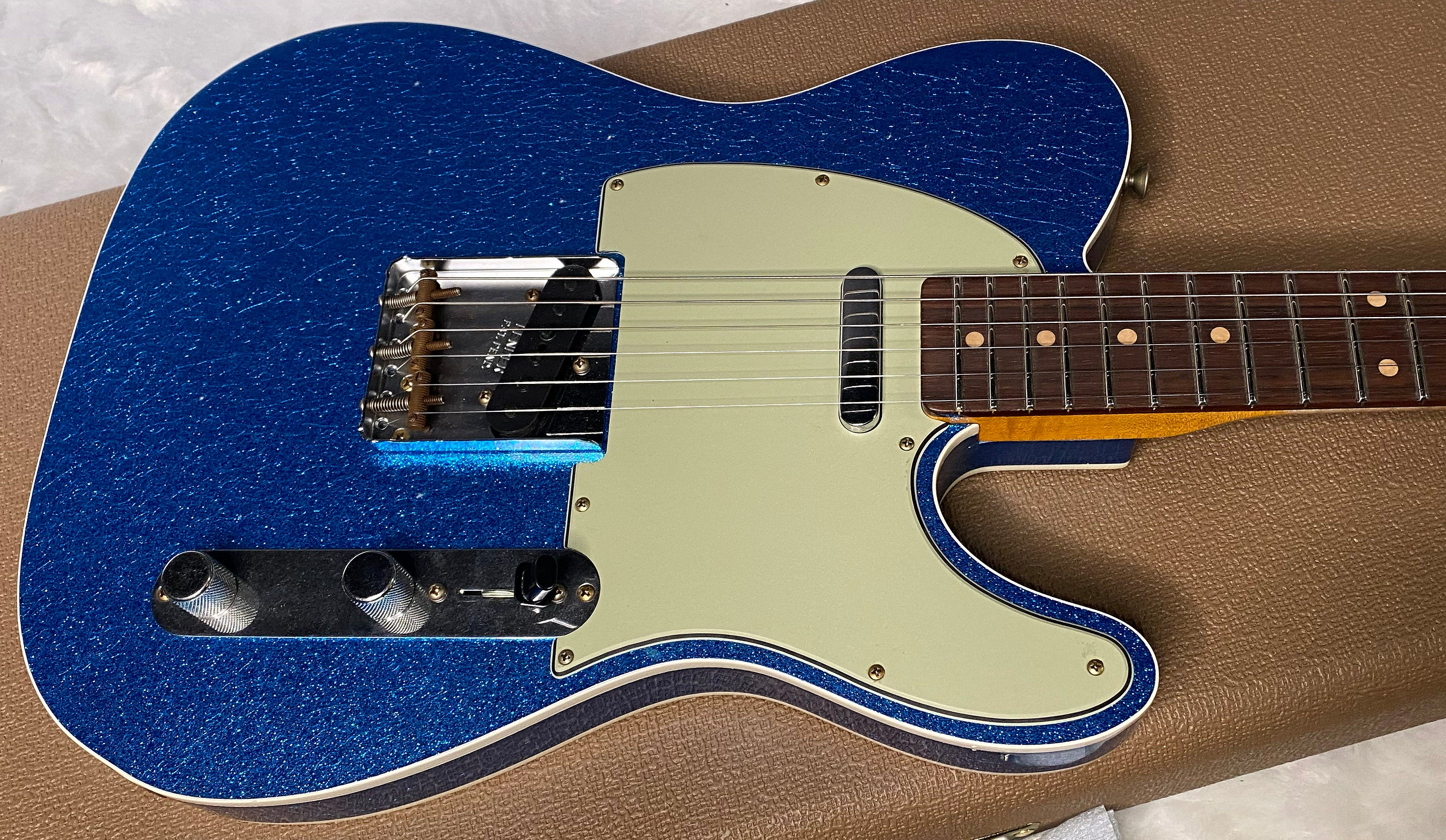 NEW! Fender Custom Shop Flamethrower Telecaster Custom - Journeyman Relic - Modern Specs - Texas Special Pick-Ups - AAAA Flamed Neck - Blue Sparkle - Authorized Dealer - 7.6lbs - G06977