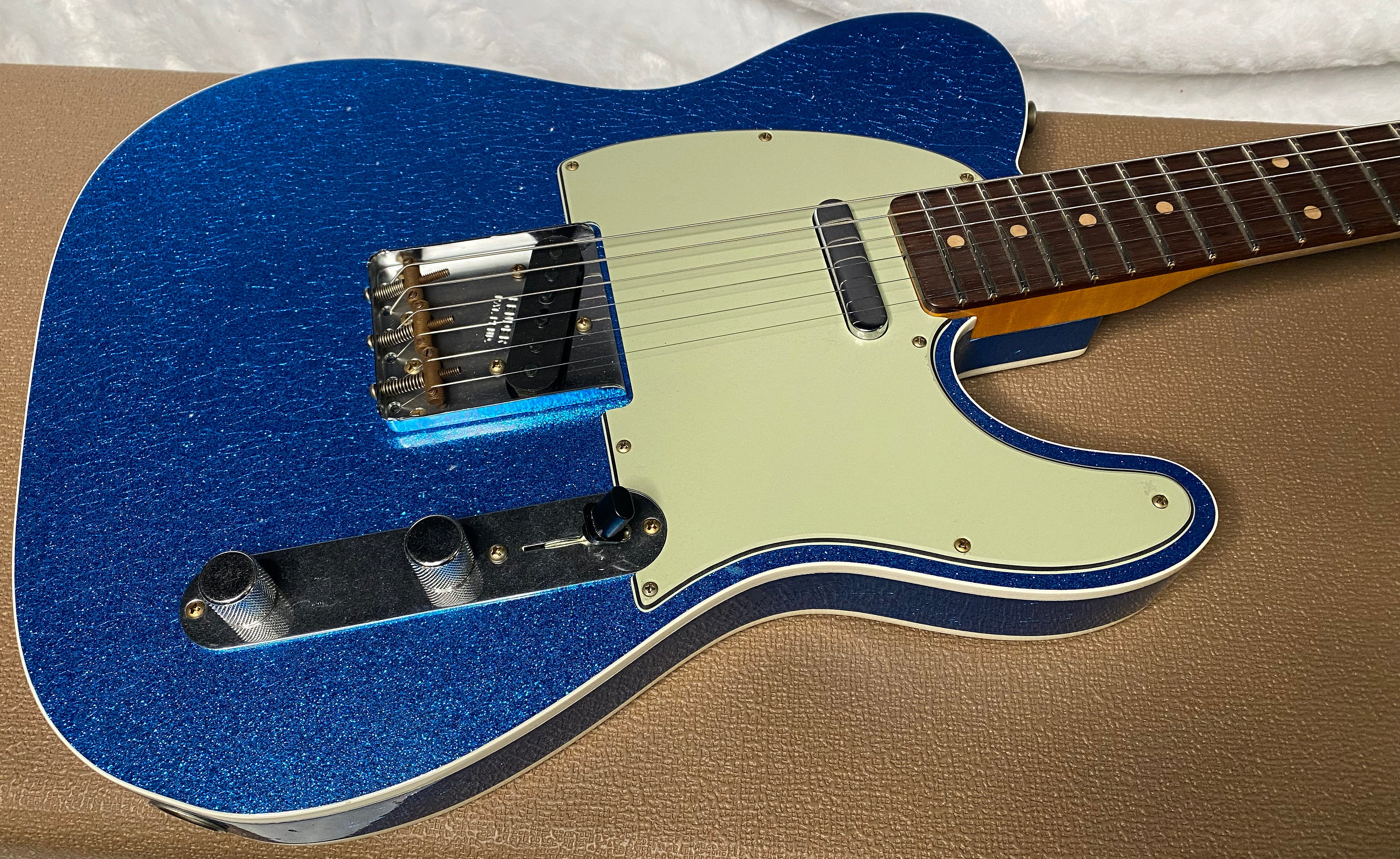NEW! Fender Custom Shop Flamethrower Telecaster Custom - Journeyman Relic - Modern Specs - Texas Special Pick-Ups - AAAA Flamed Neck - Blue Sparkle - Authorized Dealer - 7.6lbs - G06977