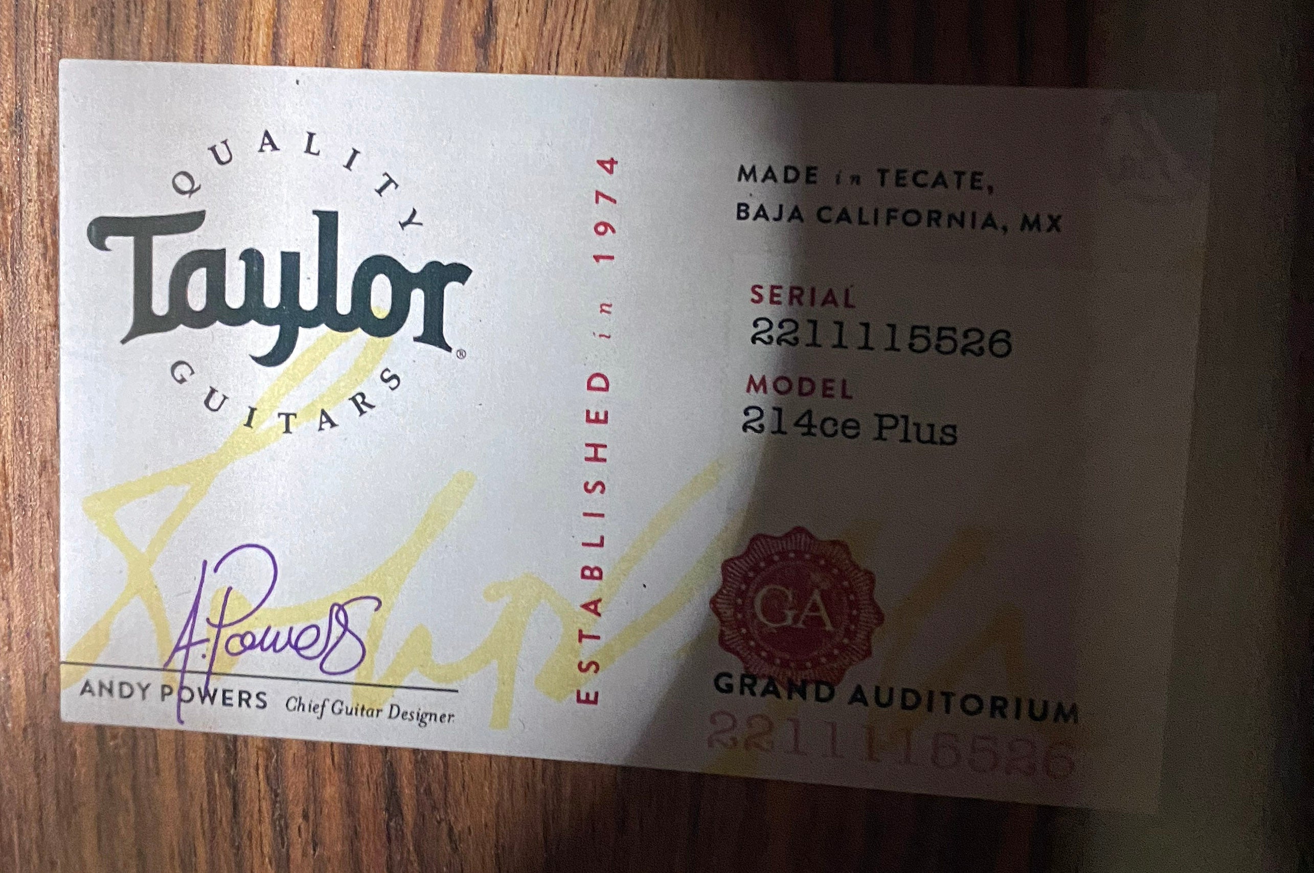 NEW! Taylor 214ce Plus Grand Auditorium Acoustic-Electric Guitar Natural Finish - 4.9lbs - Authorized Dealer - G06268