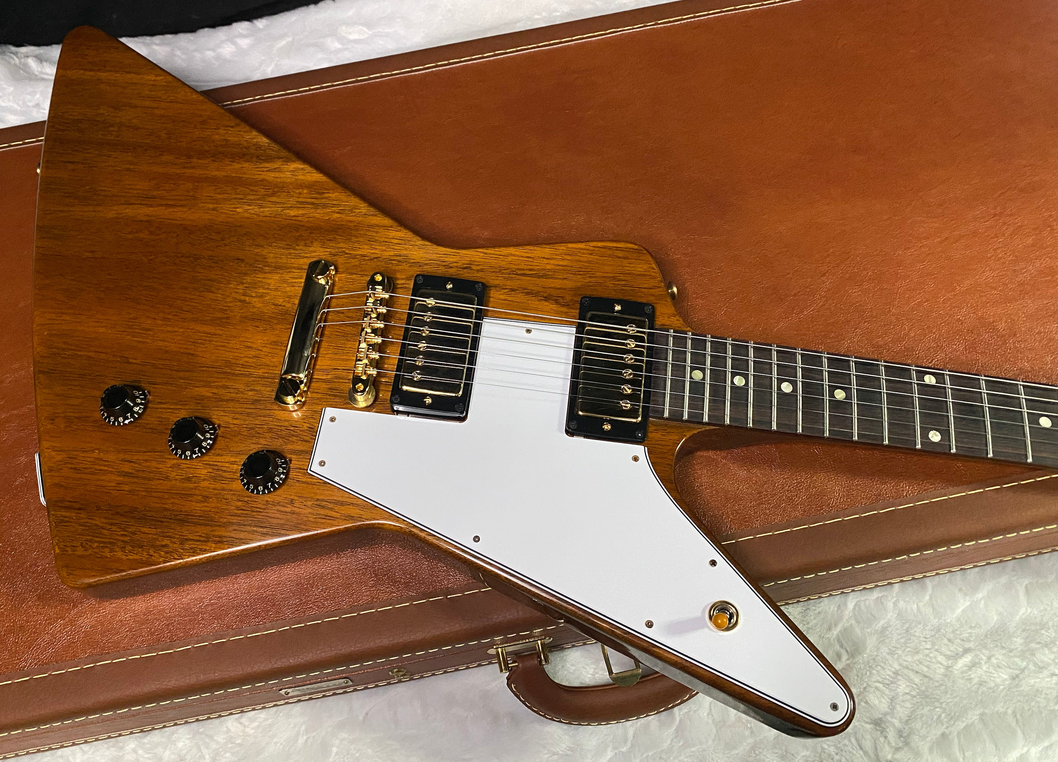 NEW! Gibson Custom 1958 Mahogany Explorer Reissue Electric Guitar - Antique Natural, VOS - Authorized Dealer - Only 7.9lbs - G07667