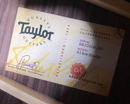 NEW! Taylor 414ce Studio Acoustic-Electric Guitar - Shaded Edgeburst - 4.7lbs - Authorized Dealer - G06207