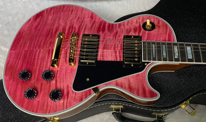 NEW! Gibson Dealer Select Custom Shop Les Paul Custom AAA Figured Top - Transparent Pink - Authorized Dealer - WOW! 8.65 lbs - G06982