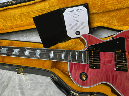 NEW! Gibson Dealer Select Custom Shop Les Paul Custom AAA Figured Top - Transparent Pink - Authorized Dealer - WOW! 8.65 lbs - G06982