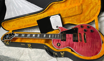 NEW! Gibson Dealer Select Custom Shop Les Paul Custom AAA Figured Top - Transparent Pink - Authorized Dealer - WOW! 8.65 lbs - G06982