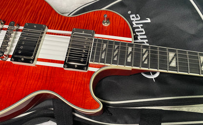NEW! Epiphone Futura Les Paul Custom - AAAA Flame Top - Rally Red Gloss - Limited Edition - Deluxe Gig Bag - 8 lbs - Authorized Dealer - G07694