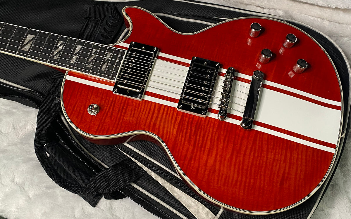 NEW! Epiphone Futura Les Paul Custom - AAAA Flame Top - Rally Red Gloss - Limited Edition - Deluxe Gig Bag - 8 lbs - Authorized Dealer - G07694