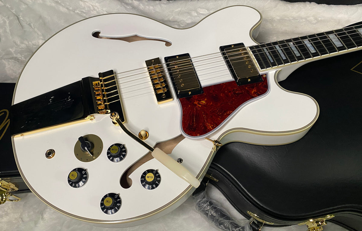 NEW ! Epiphone Inspired by Gibson Custom Alex Lifeson 1976 ES-355 Reissue Electric Guitar - Alpine White - Authorized Dealer - IN-STOCK!