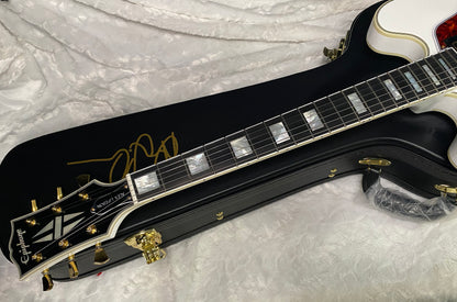 NEW ! Epiphone Inspired by Gibson Custom Alex Lifeson 1976 ES-355 Reissue Electric Guitar - Alpine White - Authorized Dealer - IN-STOCK!