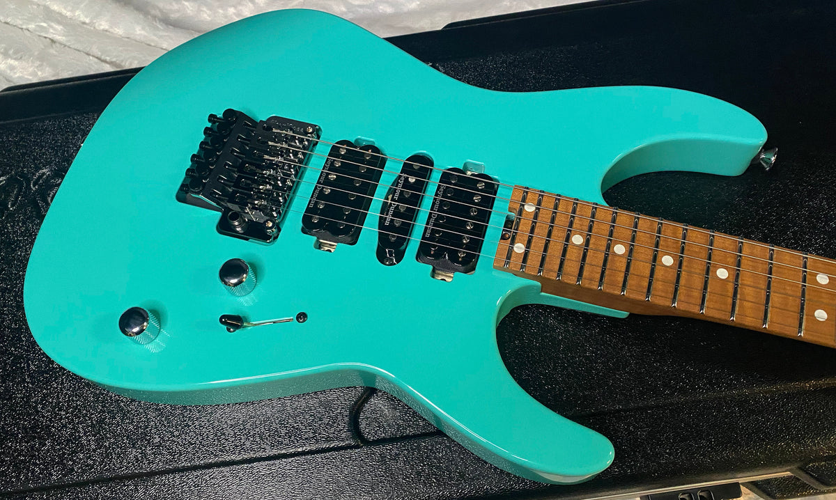 NEW ! Jackson Custom Shop Dinky HSH - Roasted Maple Neck & Fretboard - DK - Seafoam Green - Authorized Dealer - 8.1 lbs - G07719
