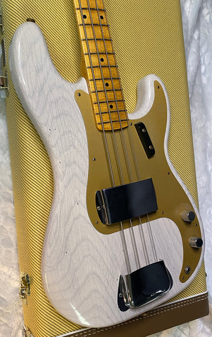 NEW! Fender Custom Shop 1958 Precision Bass Ash Body Journeyman Relic - White Blonde - Authorized Dealer - 8.8lbs - G07723