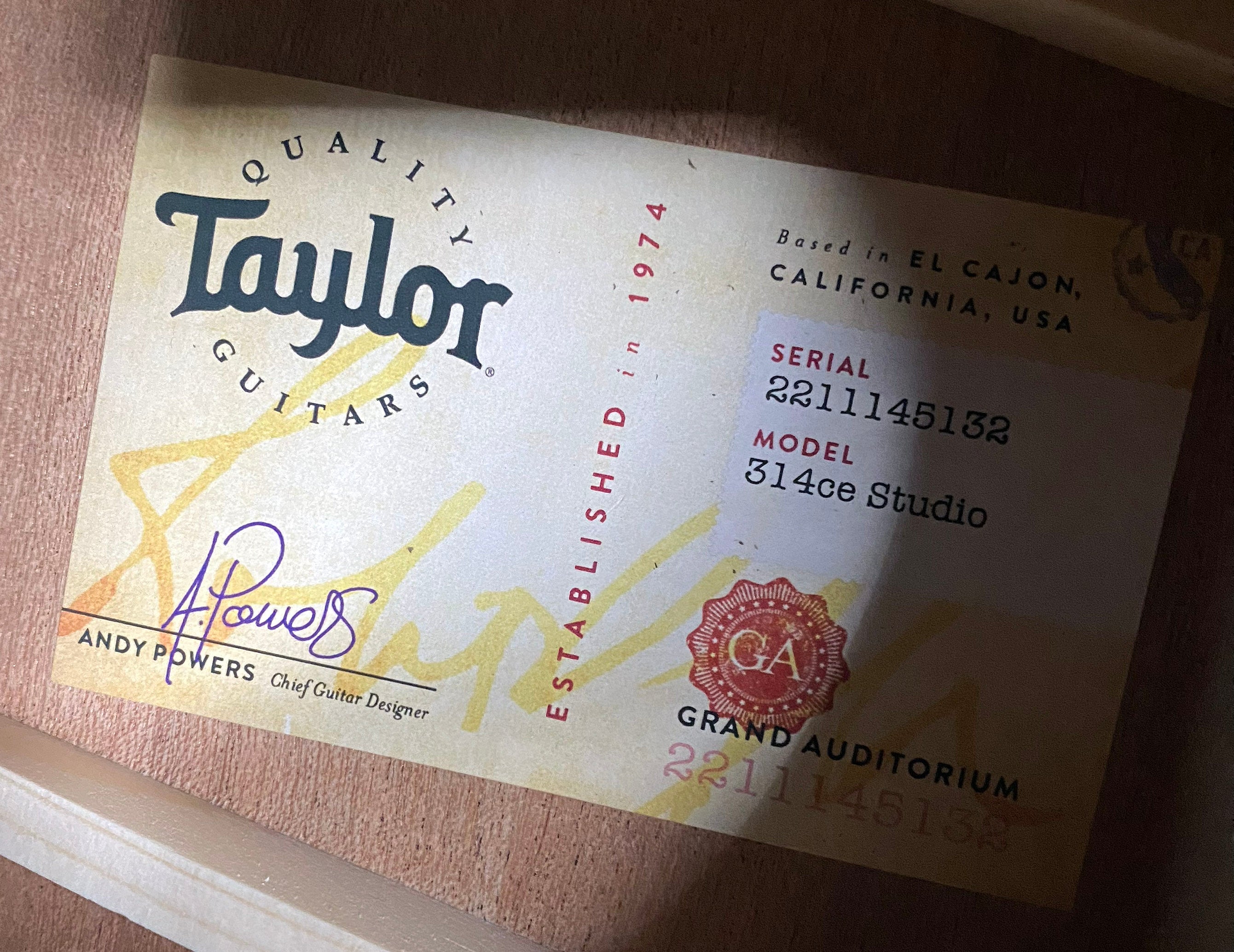 NEW! Taylor 314ce Studio Acoustic-Electric Guitar - Natural - Authorized Dealer - 4.55lbs - G06245