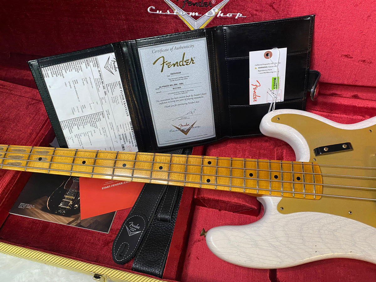 NEW! Fender Custom Shop 1958 Precision Bass Ash Body Journeyman Relic - White Blonde - Authorized Dealer - 8.8lbs - G07723