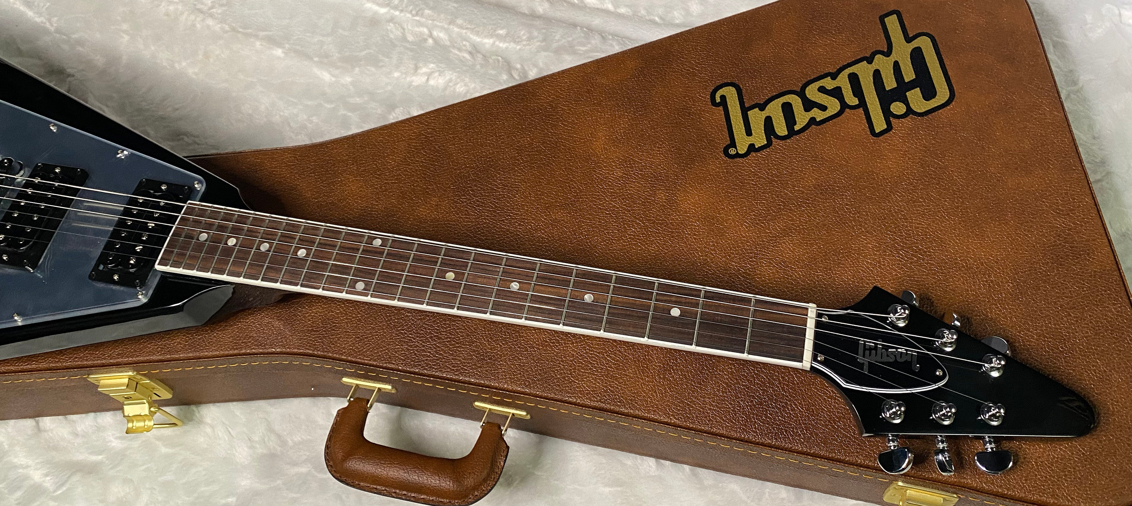 NEW! Gibson '70s Flying V Mirror Electric Guitar Ebony - Limited Edition - Only 7lbs! Authorized Dealer - G06309