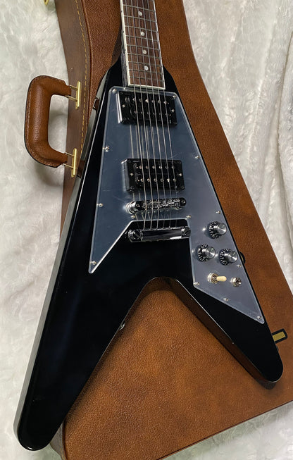 NEW! Gibson '70s Flying V Mirror Electric Guitar Ebony - Limited Edition - Only 7lbs! Authorized Dealer - G06309